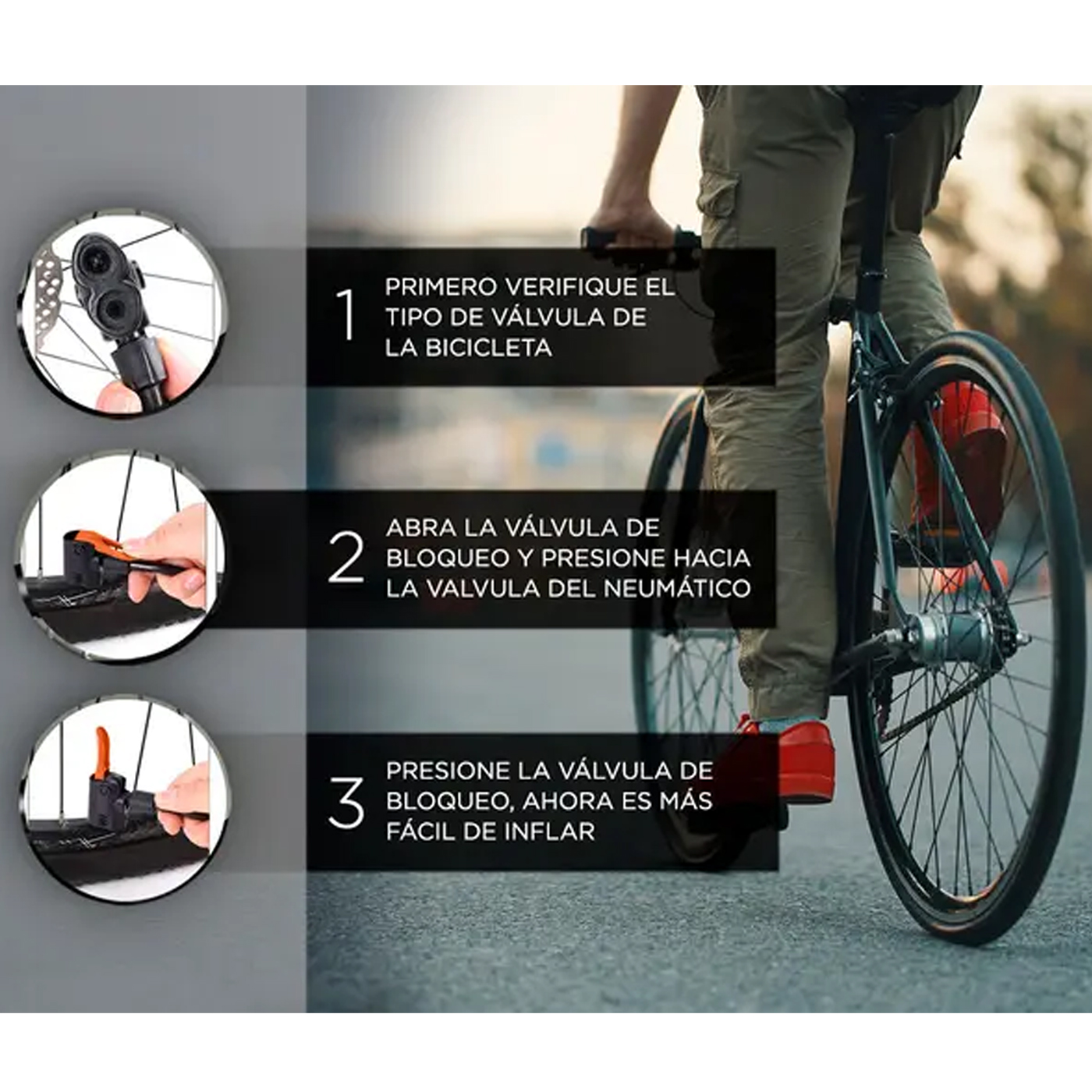 Miniatura 2 de Inflador De Pie Con Vavula Universal